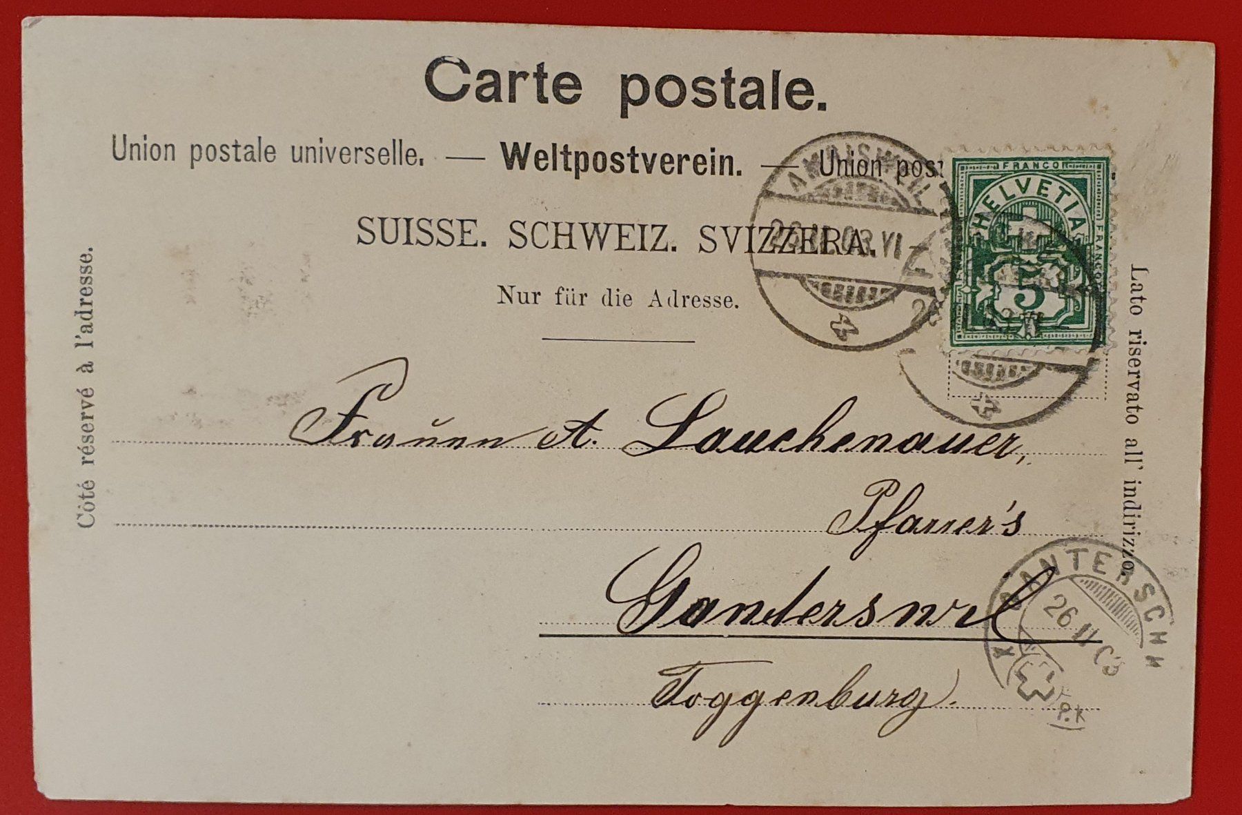 Cartoline postali: Gruss aus Amriswil 1903 – Usato da Kreuzlingen venduto da Rschweiz1 1