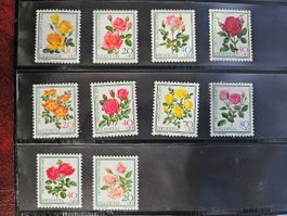 Briefmarken Pro Juventute Rosen 1972-1982 10er Serie