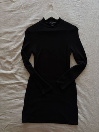 AMISU Kleid schwarz langarm