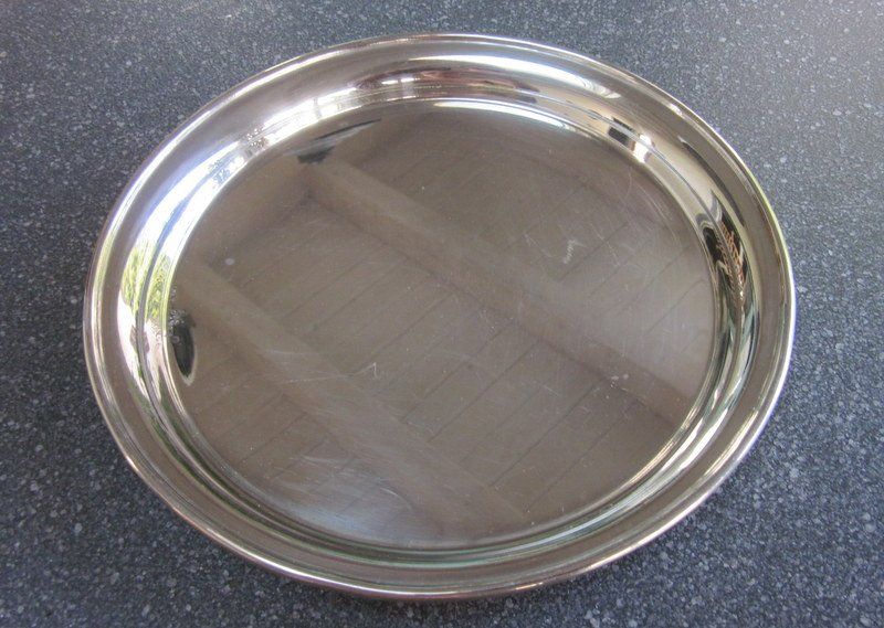 Piatti di portata: Rundes Nickel-Tablett Fleitmann, Witte & Jung, 1890-1920 – Usato da Bischofszell venduto da raika 4