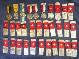 LOT: 32 Kränze v. a. Eidg. Feldschiessen 50M Stück CHF 1.00