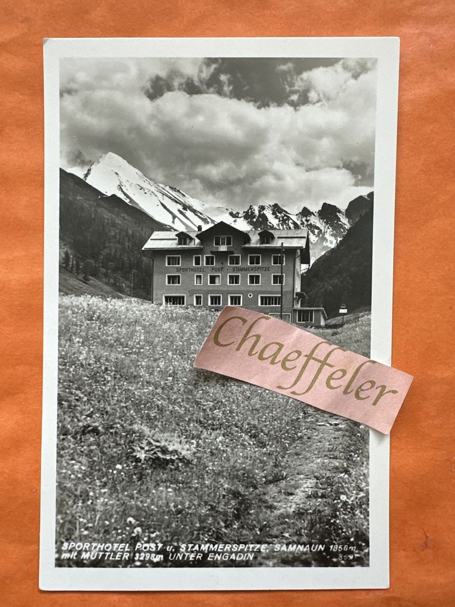 Cartes postales: Alte Ansichtskarte Sporthotel Post Stammerspitze Samnaun – D'occasion à Zürich par Chaeffeler