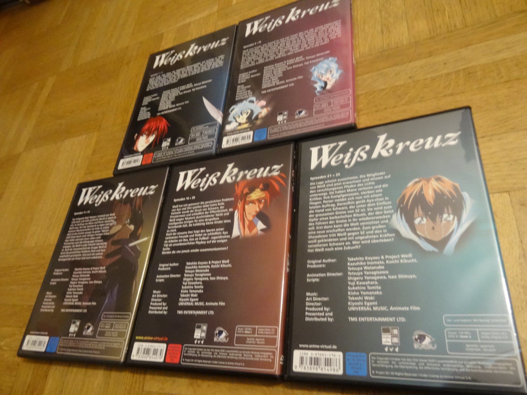 Tutti i DVDs: Weiss Kreuz - Vol. 1-5 DVD – Usato da Olten venduto da Disc-Verkauf 1