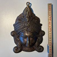 Indische Wandmaske  Göttin Durga/Devi (Messing/Metall) 