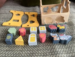 Bauernhof !Holzspielhaus mit Formen und Tieren !