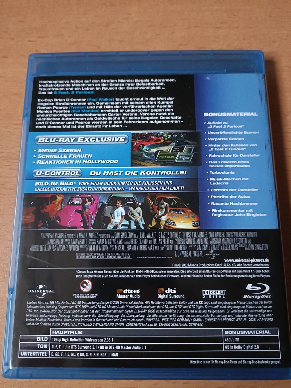 Tutti i DVDs: 2 Fast 2 Furious (Blu-Ray) – Usato da Köniz venduto da Movieportal007 1