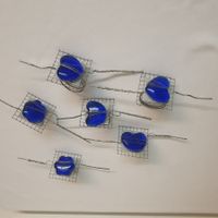 6 Serviettenringe aus Metall und Glassteinen, Handgefertigt