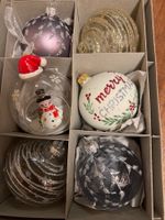 6 ältere Spezial Weihnachtskugeln aus Glas (A)