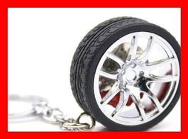 Schlüsselanhänger Felge und Pneu SILBER Somerrreifen Tuning