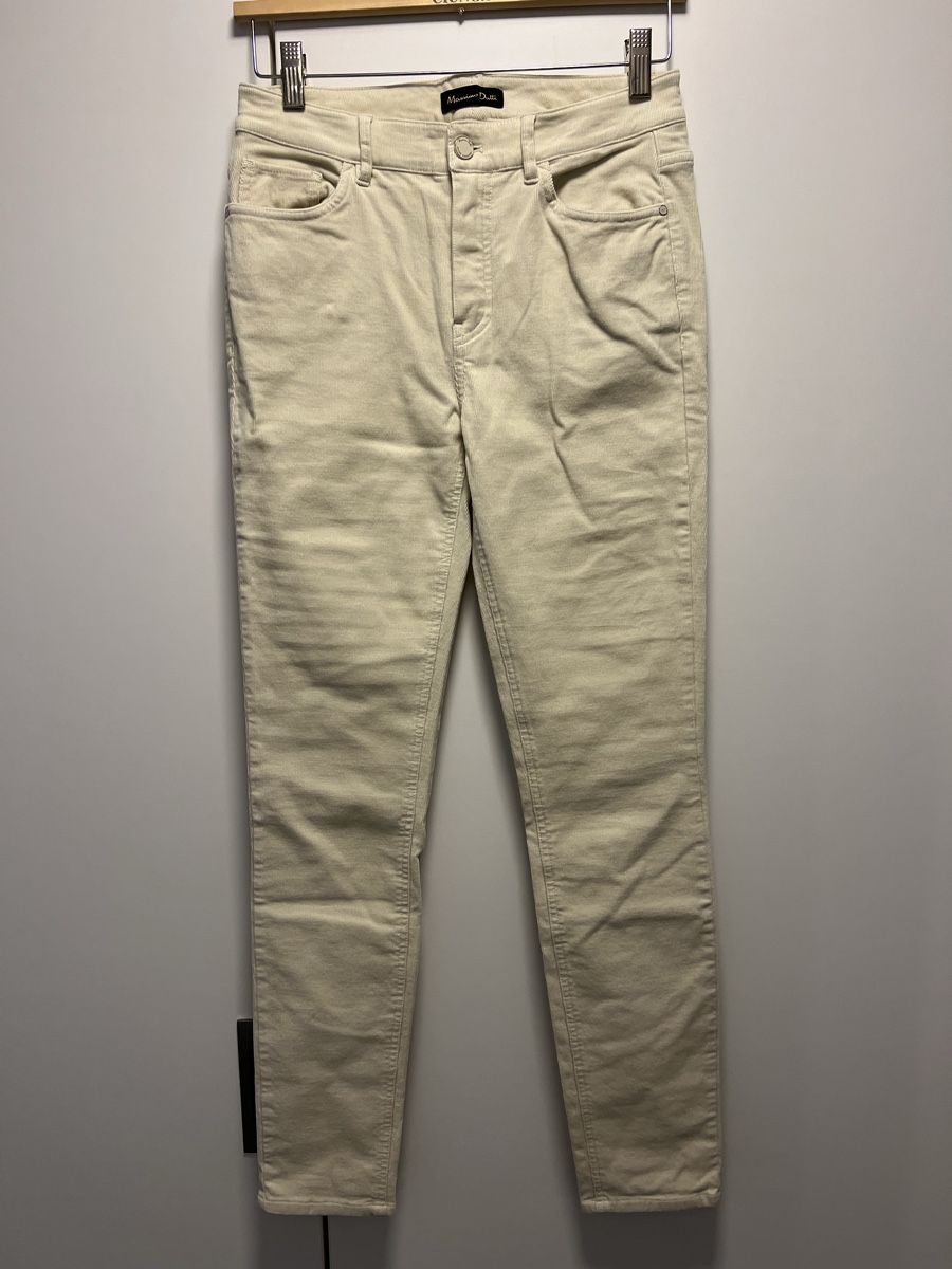 Massimo Dutti Pantaloni: Massimo Dutti white corduroy trousers, size 36 – Usato da Zürich venduto da son_f7qw