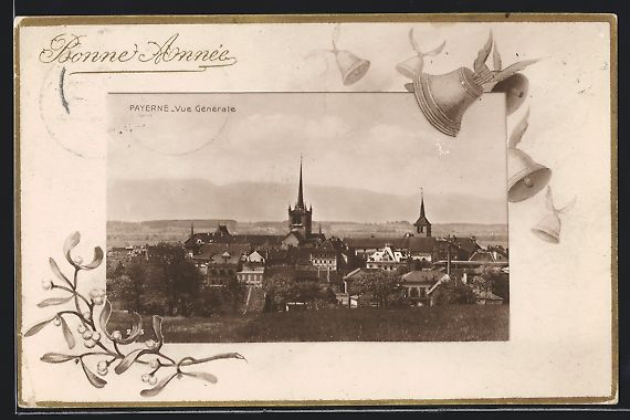 Cartes postales: Payerne, Vue Générale, Neujahrsgruss – D'occasion à Berlin par bartko-reher