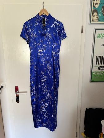 Chinesiches Kleid (blau) Rockabilly Grösse S China Kleid