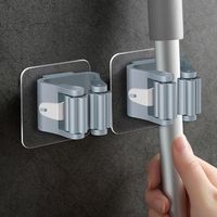 Mopp Rack Aufbewahrung Lagerregal Hängerohr Clip 2STK