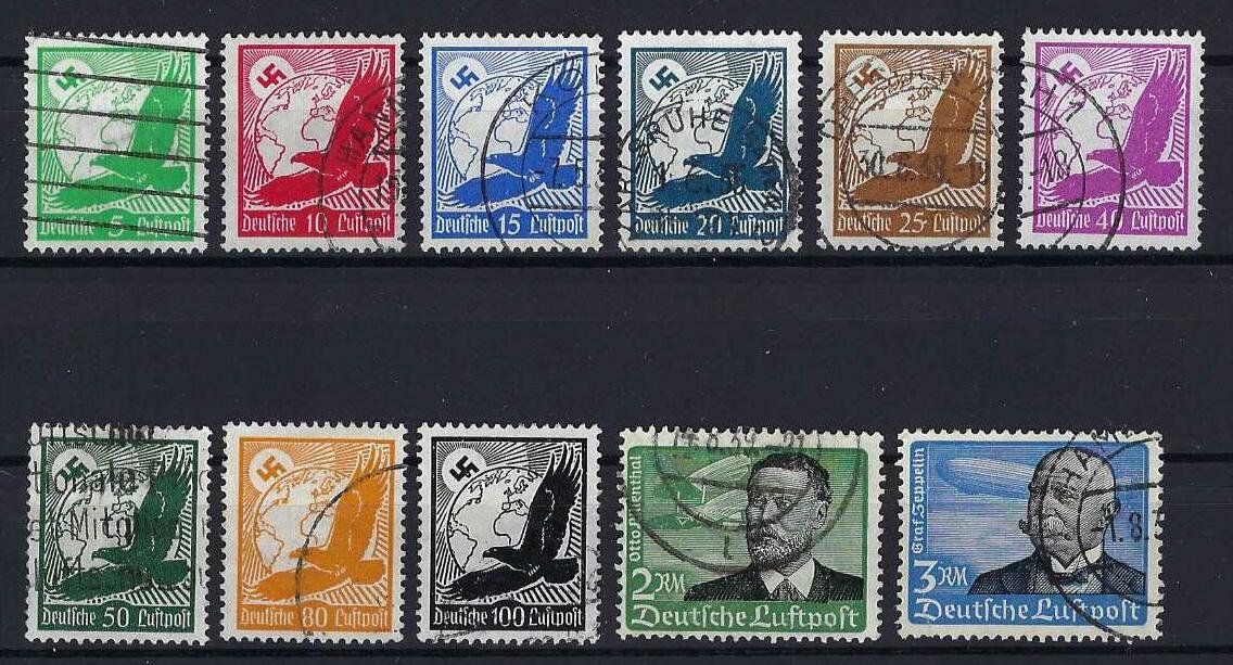 Tutti i francobolli: Deutsches Reich Flugpost-Serie 1943 gest. – Usato da Hitzkirch venduto da walti1959