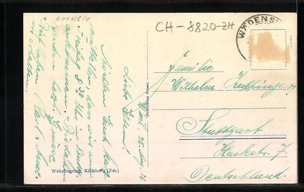 Cartoline postali: Wädenswil, Teilansicht mit Kirche aus d – Usato da Berlin venduto da bartko-reher 1