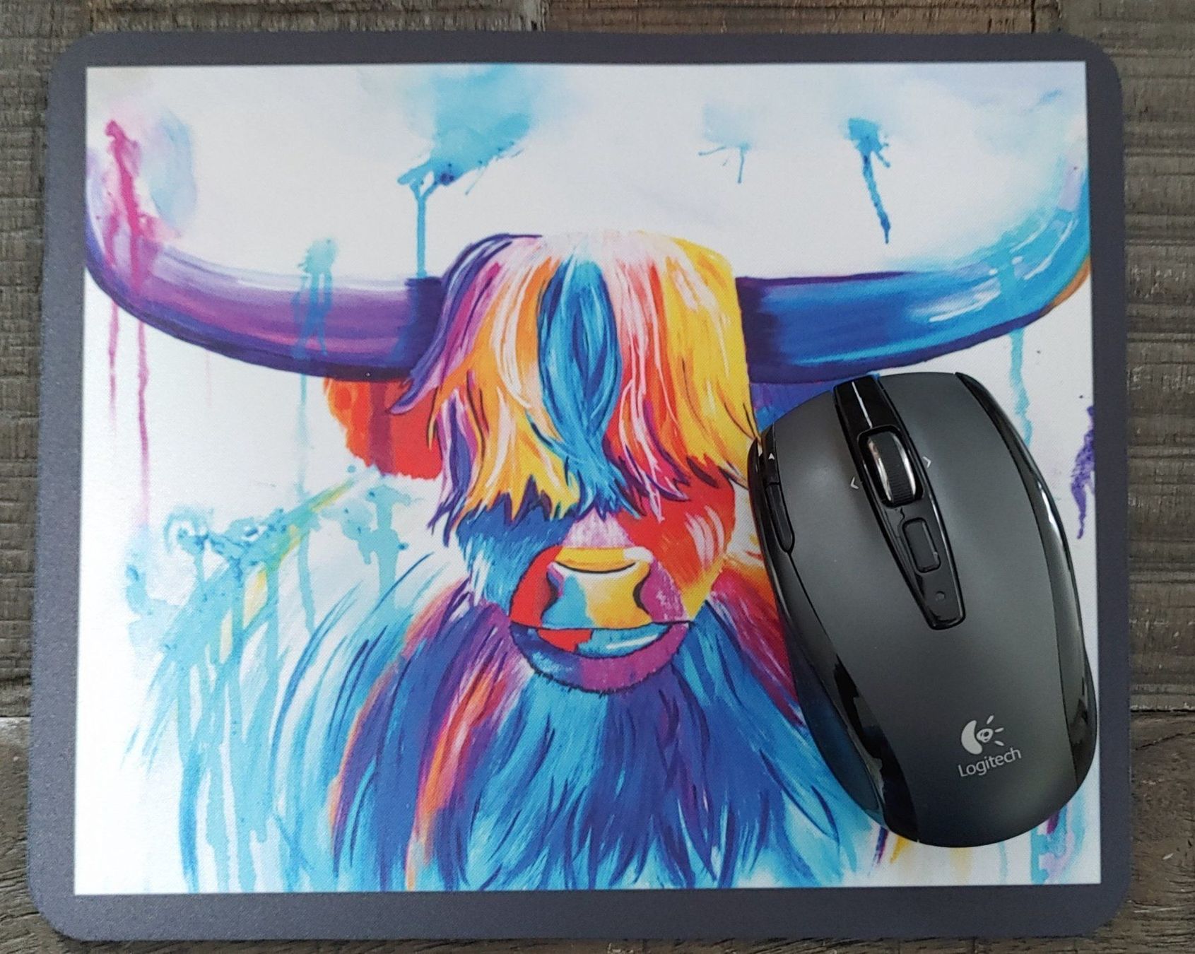 Tappetini per mouse: Mausmatte PC Mousepad Druck Highland Cow – Nuovo e nell'imballaggio originale da Rheinau venduto da Sussel