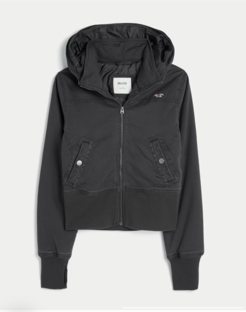 Hollister Giacche: Hollister Peyton Twill-Jacke, Anthrazit – Nuovo e nell'imballaggio originale da Liebefeld venduto da ano_tc7y 2