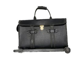 Werkzeugkoffer Leder mit Rollen,  Handgriff - Pilotenkoffer