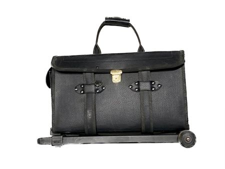 Werkzeugkoffer Leder mit Rollen,  Handgriff - Pilotenkoffer