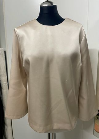 H&M Bluse, elegant, Gr. 40, Beige, Satin-Look, Herbst!