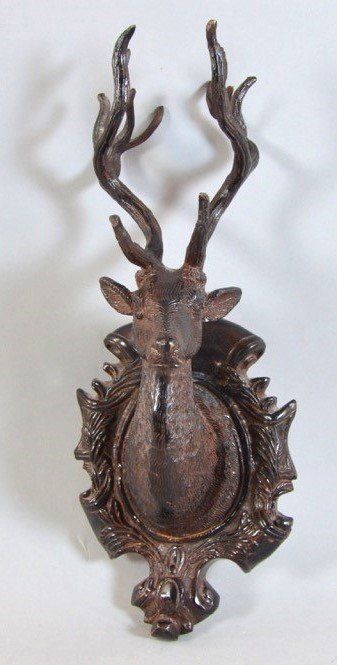 Skulpturen & Statuen: Hirsch Wandskulptur Metallguss gefasst – Gebraucht aus Walenstadt von apropo 1