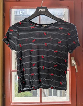 Trillium Cherry & Stripe Graphic Tee XS