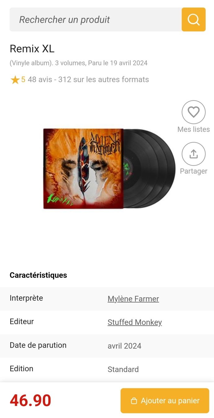 Dischi in vinile: vinyle mylène farmer - remix xl – Nuovo e nell'imballaggio originale da Savagnier venduto da Bricinator 2