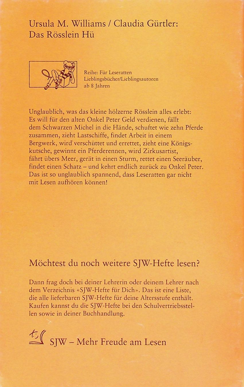 Libri: SJW 1952 U. M. Williams Das Rösslein Hü – Usato da Reitnau venduto da Zaomir 1