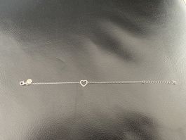 Bracelet cœur en argent 925 incrusté de zircon