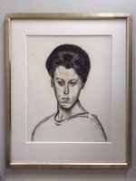 Cuno Amiet, grosse original Zeichnung Gertrud Dübi-Müller