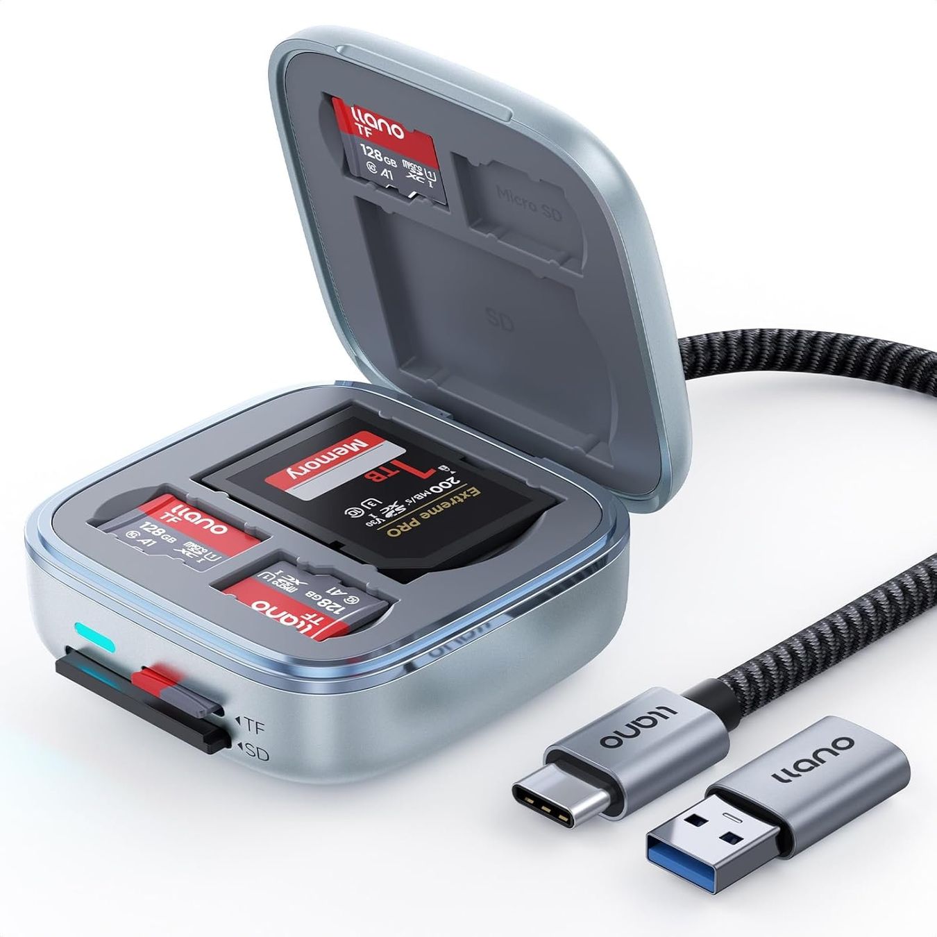 Lettori di schede: USB-C SD Kartenleser UHS-II MicroSD 312 MB/s Etui – Nuovo e nell'imballaggio originale da Suhr venduto da SchnapperCH