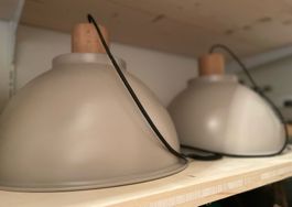 2x Skandi Pendelleuchte Erena Metall/Holz grau inkls Birnen