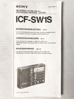 Sony ICF-SW1S Manual Anleitung World Radio Receiver