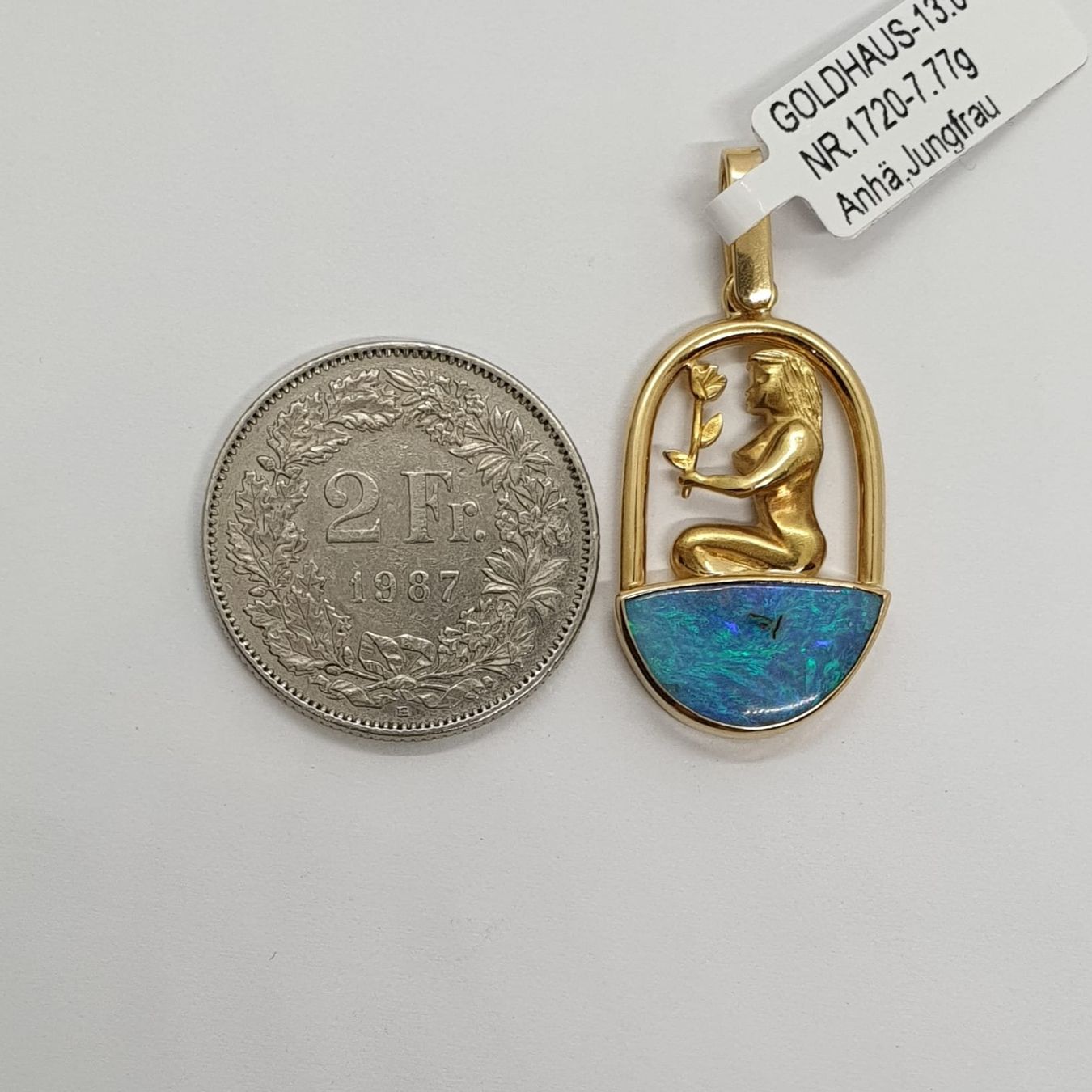 Anhänger: Echt 18K Gold - Opal, Jungfrau Anhänger – Gebraucht aus Luzern von Luzern-Goldhaus 5