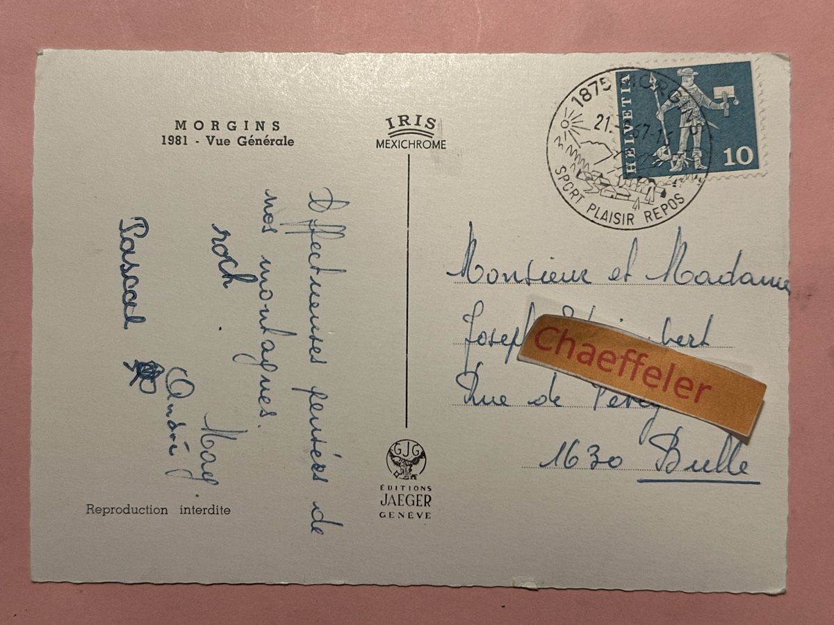 Cartes postales: 1965 MORGINS  1981 Vue Générale – D'occasion à Zürich par Chaeffeler 1