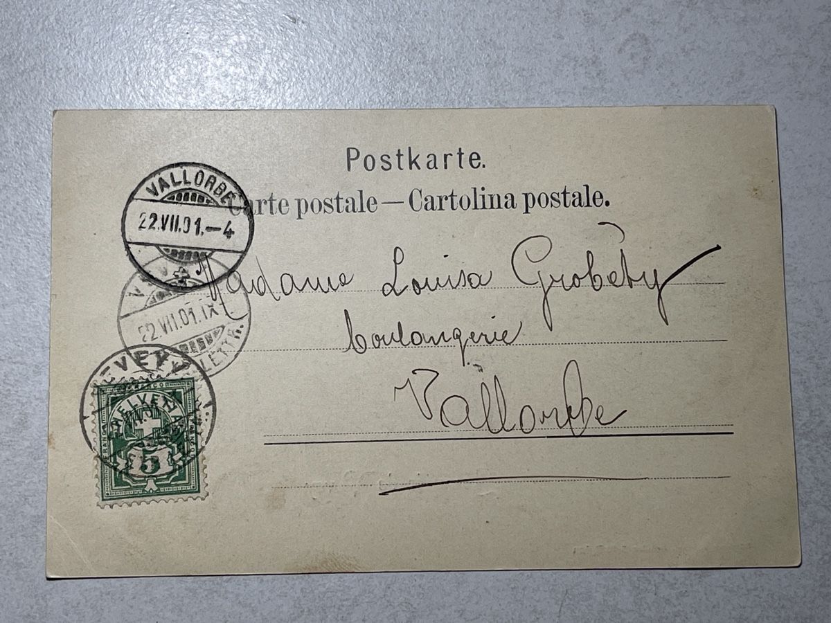 Cartoline postali: Souvenir de Vevey1901 – Usato da Strengelbach venduto da Aschatan5 1