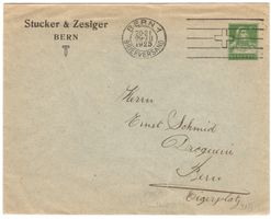 10 Rp. Tell auf Privatganzsache mit Zudruck von BERN