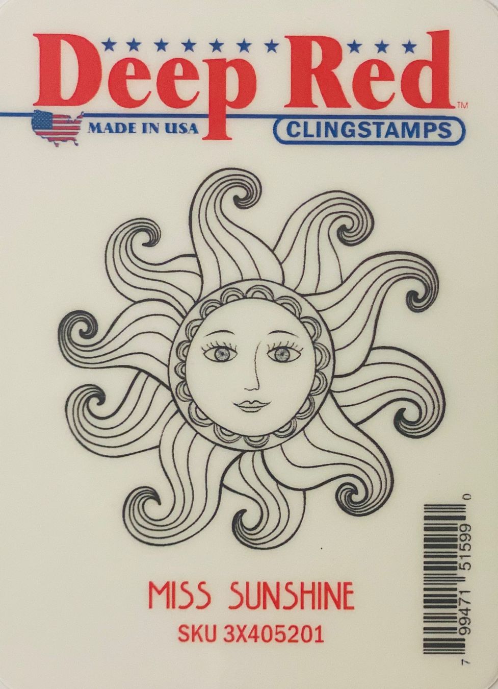 Timbri: Deep Red "Miss Sunshine" Cling Rubber Stamp – Nuovo e nell'imballaggio originale da Wichtrach venduto da Mona1994