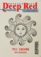 Deep Red "Miss Sunshine" Cling Rubber Stamp