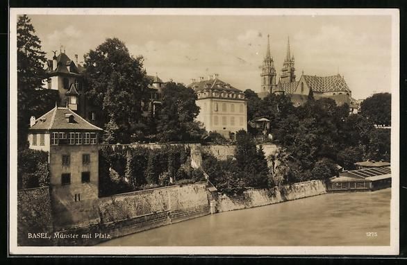 Cartoline postali: AK Basel, Münster mit Pfalz, 1930 – Usato da Berlin venduto da bartko-reher