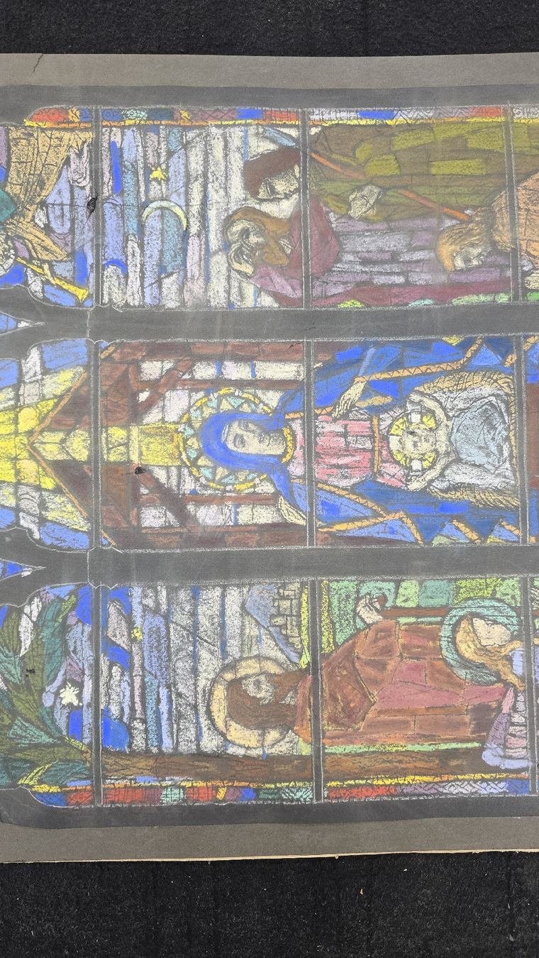 Foto & Immagini: Antike Kirchenfenster-Vorlage "Geburt Christi" – Usato da Dielsdorf venduto da hallo1 3