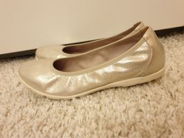 Caprice ballerine, 36/36,5, cuir, beige dore, très bon état
