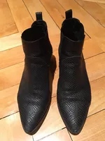 Leder Stiefeletten, schwarz, 38