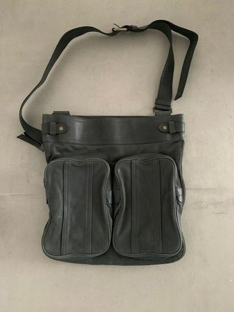 Sac besace en cuir gris/bleu de Bally