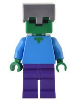 LEGO Minecraft min131 Zombie - Dark Purple Legs, Flat Silver