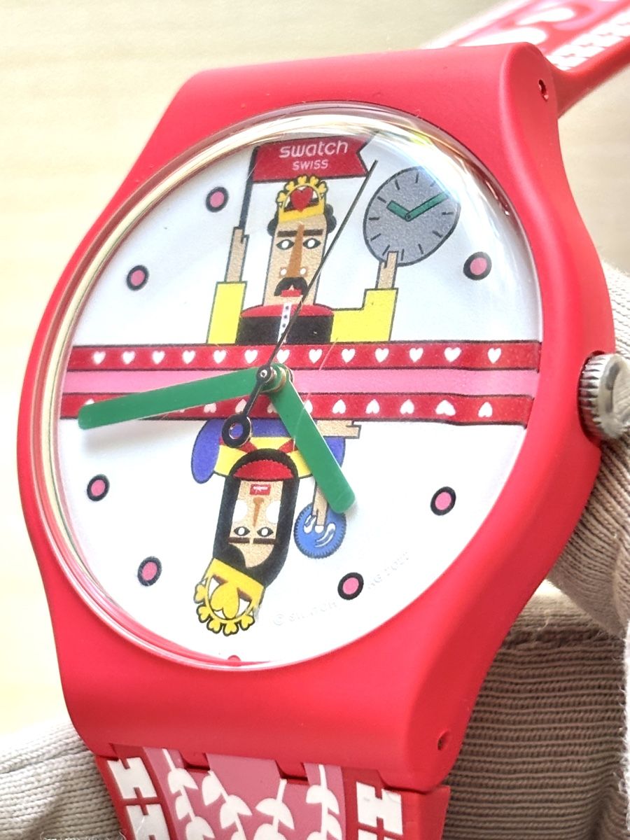 Swatch Orologi: Swatch Uhr Rot mit Motiv  – Usato da Grenchen venduto da chththl 5