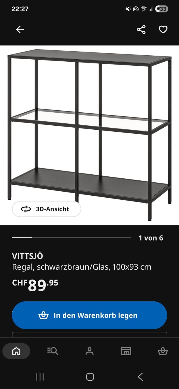 Ikea Scaffali: Ikea Regal schwarz mit Glasboden in Mitte – Usato da Interlaken venduto da Ste_vx7d