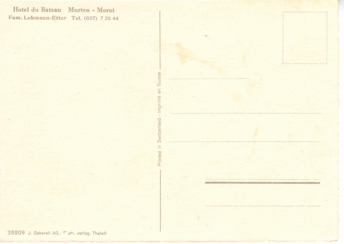 Cartoline postali: Hotel du Bateau - Murten – Usato da Wolhusen venduto da Curver9 1