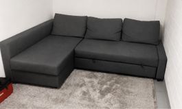 Ecksofa dunkelgrau mit Bettfunktion und Stauraum