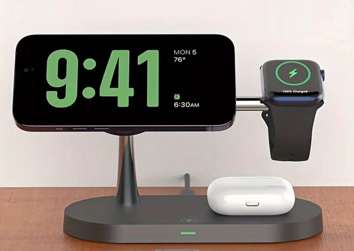 Apple Caricabatterie: 5in-1 Wireless Charger Docking für iPhone – Nuovo e nell'imballaggio originale da Hohtenn venduto da Again-27
